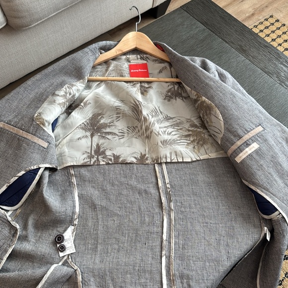 Tommy Bahama Mens Irish Linen 2 Button Sport Coat Jacket Houndstooth Lg NWOT - Picture 9 of 11